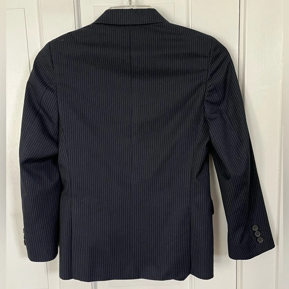 Lauren Ralph Lauren Navy Blue Pinstriped Suit Jacket Blazer Boys Size 10R